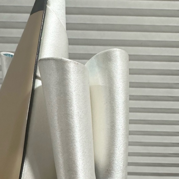 🌺MACH & MACH🌺 Le Cadeau 65 Satin Slingback Pumps White Blue Size: 37 - Picture 11 of 16